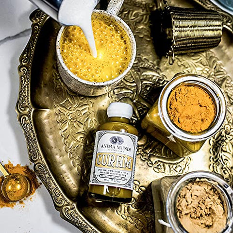 Anima Mundi Apothecary - Anima Mundi Curam Elixir de Beleza Orgânico – Tintura Líquida de Cúrcuma – Tintura Herbal Líquida Adaptogênica com Extrato de Raiz de Cúrcuma Orgânica – Adicione ao Chá, Café, Smoothies – Marca Anima Mundi