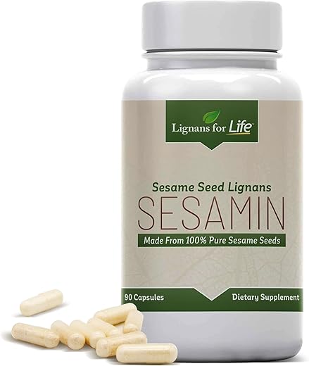 Lignans For Life - Lignanas Para a Vida Sesamin para Pessoas – 90 Cápsulas, 15x Mais Sesamin do que Sementes de Gergelim, 540mg de Extrato de Semente de Gergelim, 81mg de Sesamin, 27mg de Sesamolina – Potencializador Hepático