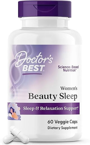 Doctor's BEST - Doctor’s Best – Cápsulas Vegetais para o Sono da Beleza Feminina 60 unidades