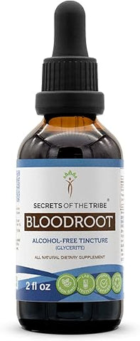 Tintura de Raiz Seca de Sanguinária Responsavelmente Cultivada – Secrets of the Tribe, Extrato Livre de Álcool (60 ml)