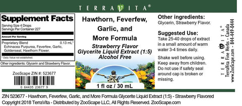 Extrato Líquido Glicerado de Fórmula de Espinheiro, Matricária, Alho e Mais (1:5) – Sabor Morango (30 ml, ZIN: 523677) – Kit com 2 - Terravita