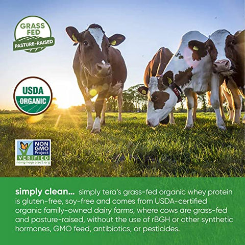 tera's - Tera’s Whey Proteína Orgânica de Soro de Leite, Grama-Fed, Natural, 12 Ounce (340g)