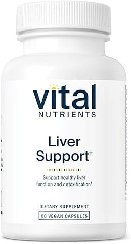 Suporte ao Fígado com Cardo Mariano e Curcumina | Suplemento Vegano | Combinação Herbal para Função Hepática Saudável | Livre de Glúten, Laticínios e Soja | 60 Cápsulas - Vital Nutrients