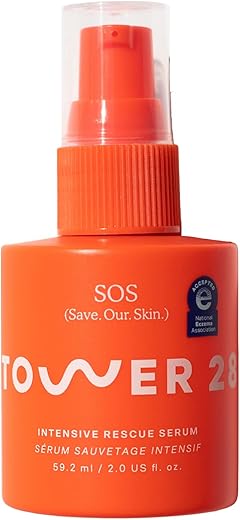SOS Serum Intensivo de Resgate para Pele Sensível, Cuidados com a Pele com Ácido Hipocloroso, Alivia Irritação, Ajuda a Reduzir Vermelhidão Facial, 60 ml - Tower 28