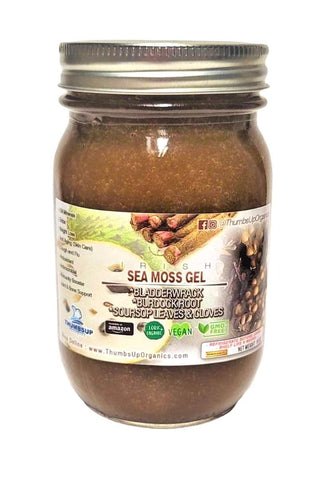 THUMBSUP ORGANICS - Gel de Musgo do Mar Irlandês com Fucus Vesiculosus, Raiz de Bardana, Graviola, Cravo-da-Índia 100% Orgânico, Amigo do Keto/Vegano, Detox Natural, Não-OGM, PERFEITO PARA PERDA DE PESO