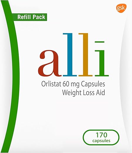 alli - Alli – 170 Cápsulas de Orlistat 60mg para Perda de Peso – Comprimidos para Emagrecer – Marca Líder em Suplementos