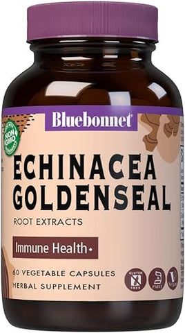Bluebonnet - BlueBonnet Extrato de Raiz de Equinácea e Hydrastis canadensis, 60 Cápsulas – Ouro, Marca BlueBonnet
