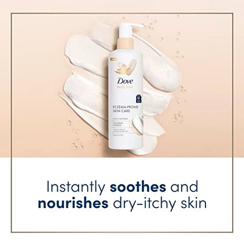 Body Love Sabonete Líquido para Pele com Tendência a Eczema, Aveia Coloidal, 3 Unidades, Sem Fragrância – Hidratação Instantânea - Dove