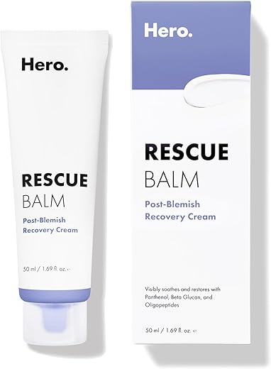 Mighty Patch - Rescue Balm Hero Cosmetics – Creme de Recuperação Pós-Manchas Intensivo para Pele Seca e Vermelha Após uma Mancha – Testado por Dermatologistas (50 ml)