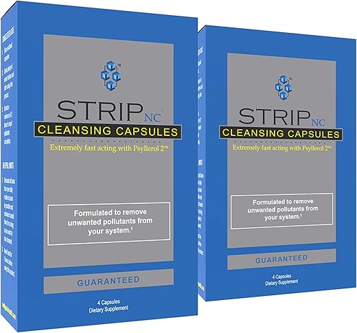 Strip NC Herbal Cleanse Detox Capsules – Extra Strength Cleansing – 1 Dia Rápida Eliminação – 4 Cápsulas (2 Pacotes) - Wellgenix