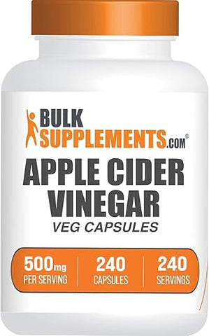 BulkSupplements - BULKSUPPLEMENTS.COM Cápsulas de Vinagre de Maçã – ACV Pills para Digestão | 100% Natural | 60 cápsulas | Frete Grátis