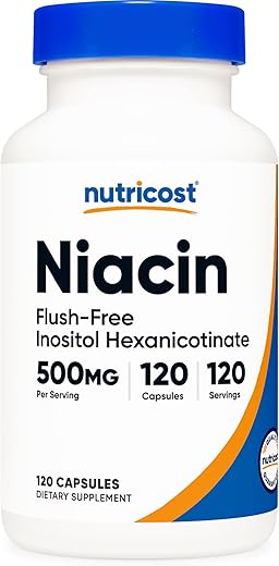 Niacin (Flush-Free) Inositol Hexanicotinate 500mg – 120 Cápsulas – Vitamina B3 – Comprar Online - Nutricost