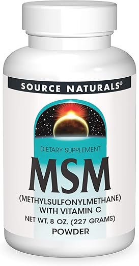 MSM com Vitamina C – Pó, 8 Ounce (227g) | Benefícios para a Saúde e Bem-Estar - Source Naturals
