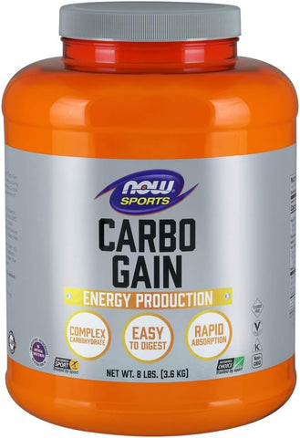 Sports Nutrition, Carbo Gain Powder (Maltodextrina), Absorção Rápida, Produção de Energia, 8 Libras - NOW Foods