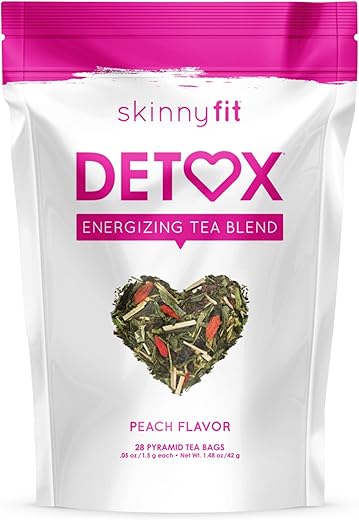Detox Tea: Chá Detox Natural para Emagrecimento Saudável, Reduz Inchaço, Energia Natural, Reforça o Sistema Imunológico, Vegano, 28 Porções - SkinnyFit