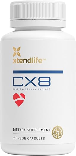 CX8 – Suplemento para Saúde do Coração com Vitamina K2, Espinheiro Marítimo e Vitamina D – Fórmula de Alta Potência para Suporte Cardiovascular Ótimo - Xtendlife