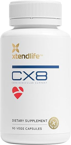 CX8 – Suplemento para Saúde do Coração com Vitamina K2, Espinheiro Marítimo e Vitamina D – Fórmula de Alta Potência para Suporte Cardiovascular Ótimo - Xtendlife