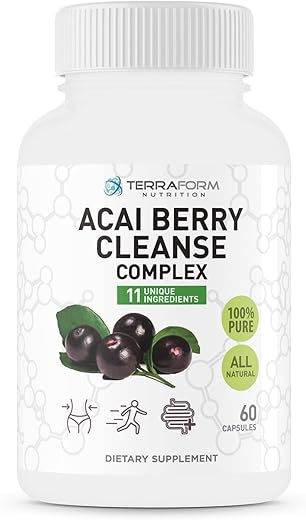 TerraForm Nutrition - Limpeza Poderosa de Açaí Natural – Antioxidante Potente – Fígado, Intestino – 100g