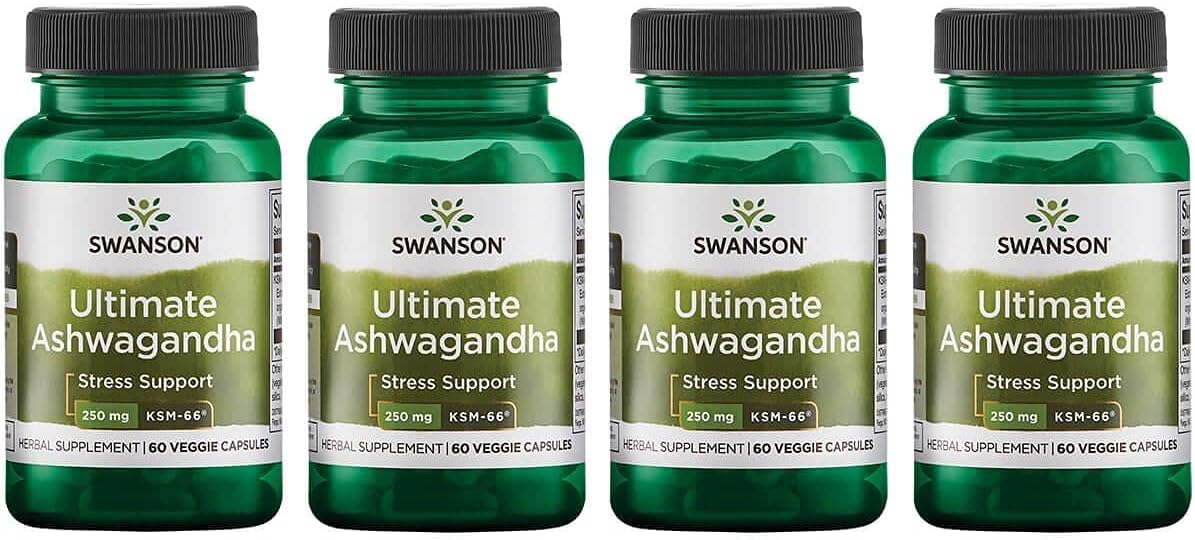 Ultimate Ashwagandha KSM-66 – Herbal Supplement for Healthy Stress Levels – 60 Capsules - Swanson