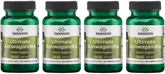 Ultimate Ashwagandha KSM-66 – Herbal Supplement for Healthy Stress Levels – 60 Capsules - Swanson