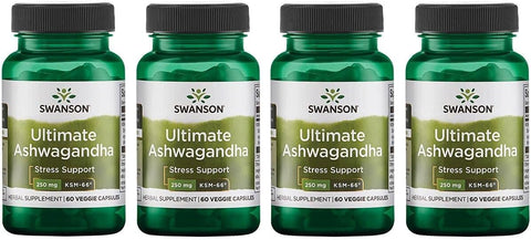 Ultimate Ashwagandha KSM-66 – Herbal Supplement for Healthy Stress Levels – 60 Capsules - Swanson