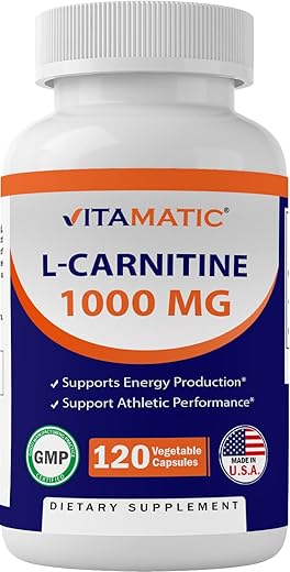 L-Carnitina Fumarato 1000 mg – 120 Cápsulas Vegetais | Energia e Metabolismo | Vitamatic - Vitamatic
