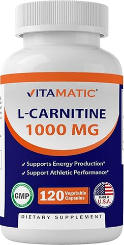 L-Carnitina Fumarato 1000 mg – 120 Cápsulas Vegetais | Energia e Metabolismo | Vitamatic - Vitamatic
