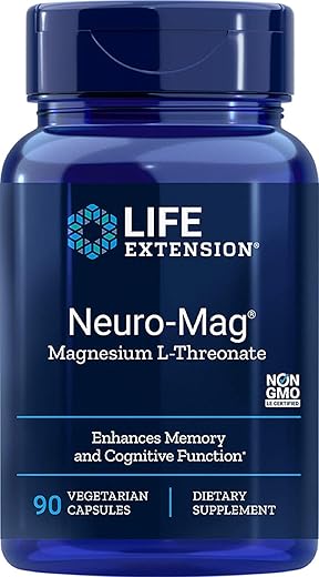 Neuro-mag Magnésio L-treonato, 90 Cápsulas (Pacote com 2) – Suplemento de Magnésio para a Saúde Cerebral - Life Extension