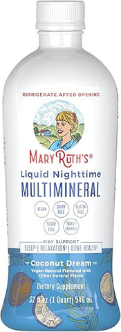 MaryRuth Organics - Suplemento Noturno Líquido Multimineral para Dormir | Sem Açúcar | Magnésio de Citrato Calmante para o Sono | SEM Melatonina | Cálcio Magnésio Zinco | Disponível em 4 Sabores | Vegano | Sem Glúten