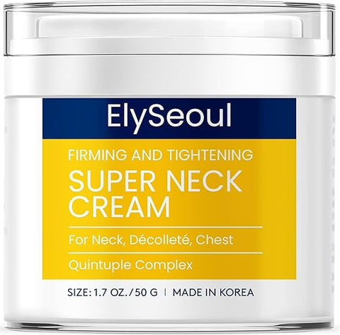 ElySeoul - Creme Anti-Rugas Super Neck Chest – Firmeza Avançada e Levantamento – Cuidados com a Pele Coreana Anti-Envelhecimento com Colágeno Ácido Hialurônico Niacinamida