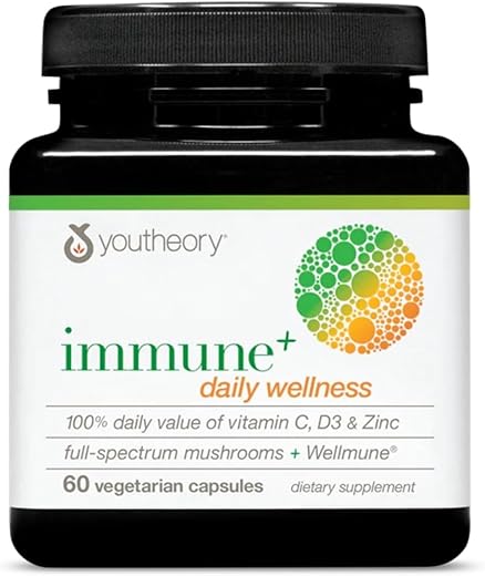 Immune Daily Wellness – Suplemento Vegetariano de Suporte Imunológico com Vitamina C e Vitamina D3 - Youtheory