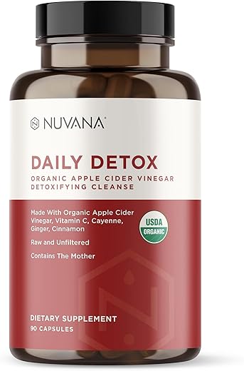 Advanced Detox Vinagre de Maçã – Orgânico com A Mãe – Peso Saudável, Digestão, Energia e Suporte Detox Natural – ACV By Nuvana – 90 Cápsulas