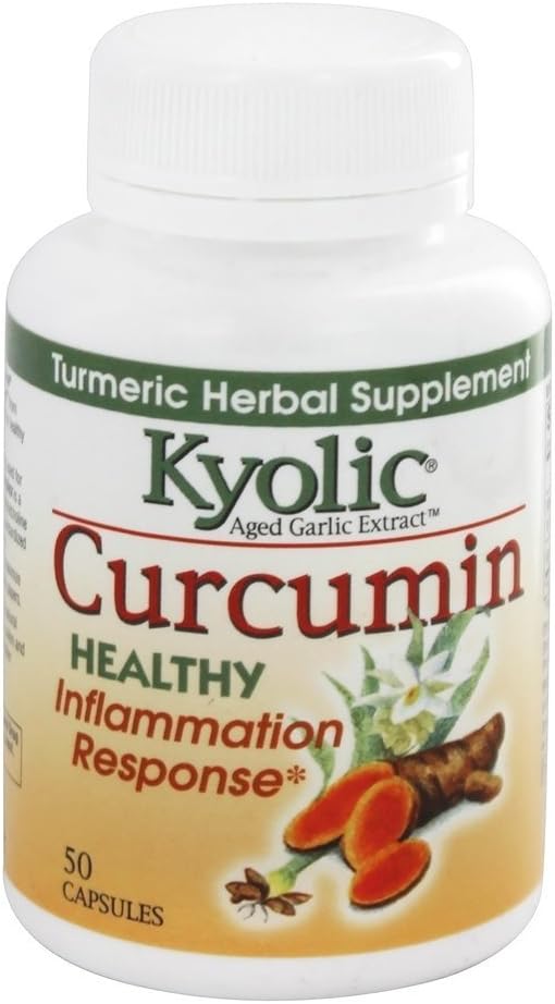 Kyolic - Curcumina Turmeric Herbal Supplement; Com Bioperina; 100% Natural; Potente Antioxidante; 60 Cápsulas