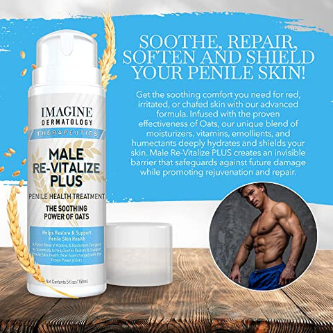 Imagine Dermatology - Creme Oats Penile Health Male Re-Vitalize PLUS – Hidratante para Pele – Tamanho Grande (150ml)