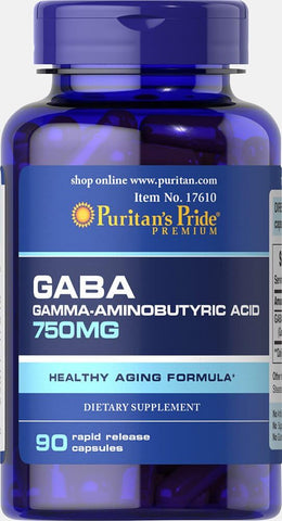 Puritan's Pride - Puritan’s Pride GABA 750 Mg Cápsulas, 90 Unidades – Ácido Gama-Aminobutírico