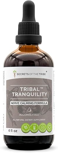 Secrets of the Tribe - Segredos da Tribo – Fórmula Calmante para Nervos, Gota de Extrato Líquido de Ervas, Livre de Álcool (120 ml)