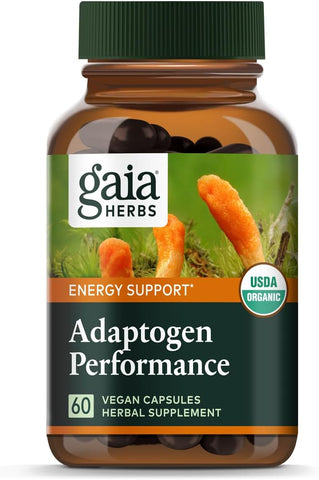 Performance Mushrooms Adaptogen – Potencialize seu Desempenho com Cogumelos – 60 cápsulas - Gaia Herbs