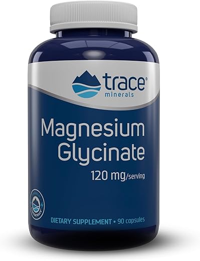 Trace Minerals - Cápsulas de Magnésio Glicinato de Minerais Traços | Suplemento de 120 mg de Magnésio | 90 Unidades