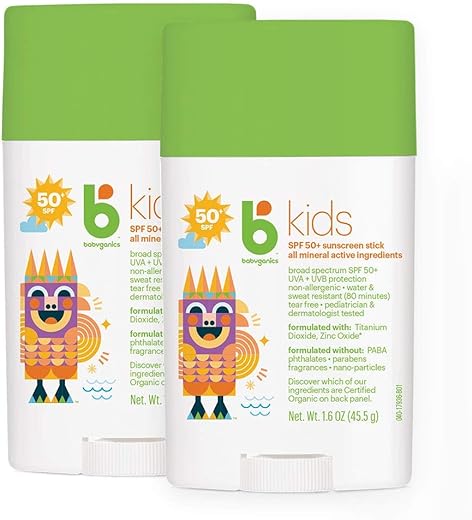 Protetor Solar Infantil Babyganics SPF 50 em Bastão Tamanho Viagem | Proteção UVA UVB | Resistente à Água | 50g