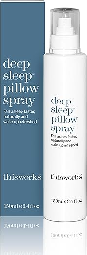 THISWORKS - thisworks Spray de Travesseiro Deep Sleep, 250 ml – Auxílio Natural para Dormir com Óleos Essenciais de Lavanda, Vetiver e Camomila, 8.4 Fl Oz