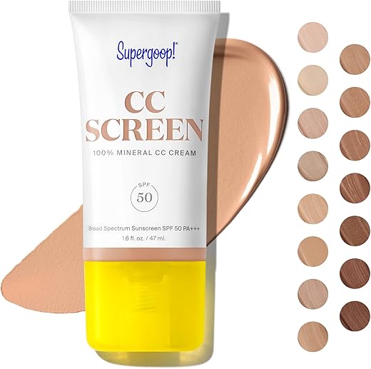 CC Screen – Creme CC FPS 50 PA, Corretor de Cor Mineral 100% – 50g - Supergoop!