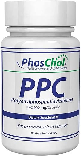 Nutrasal - PhosChol PPC – Suplemento de Fosfatidilcolina Polienil 900mg 100 Cápsulas de Gelatina