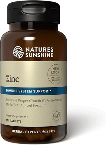 Nature's Sunshine - Nature’s Sunshine Zinc 25mg, 150 Comprimidos | Reforça o Sistema Imunológico com 167%% do Valor Diário de Zinco | Marca Nature’s Sunshine