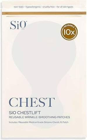 Beauty ChestLift Patches Anti-Rugas (2 Semanas de Fornecimento) – Almofada Reutilizável para Suavizar o Decote Durante a Noite – Adesivo de Silicone Anti-Envelhecimento para o Pescoço - SiO