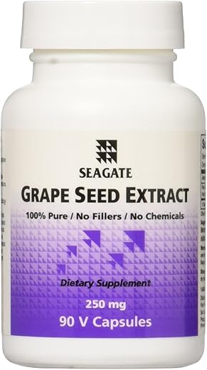 Seagate - Extrato de Semente de Uva 250mg, 90 Cápsulas Vegetais