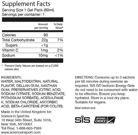 Gel Energético Science in Sport 60 ml – Pack 7 Sabores Variados  Produto