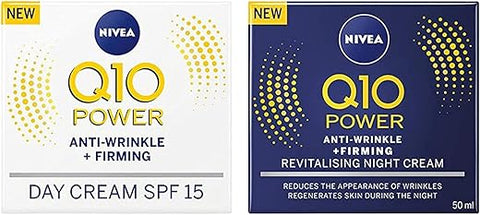 NIVEA - Nivea Q10 Creme Facial Dia FPS 15 + Creme Facial Noite, 50 ml – Redutor de Rugas