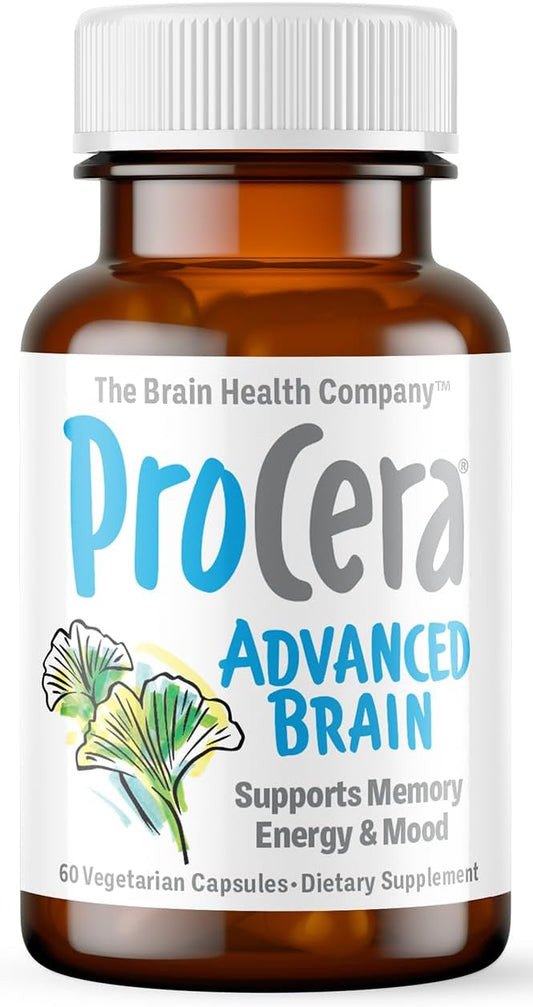 Procera - Advanced Brain – Ação Rápida – Ingredientes Apoiados por 100 Estudos – Melhora Memória, Recordação – Concentração – Clareza Mental – Retarda Declínio Cognitivo – 60 Unidades