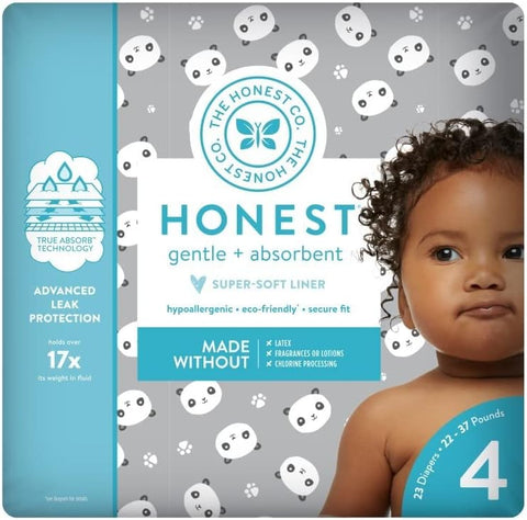Honest Tea - Fraldas Honest, Pandas Tamanho 4, 23 Unidades – Absorção Máxima