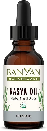 Banyan Botanicals - Óleo Nasya Botânico Banyan – Gotas Nasais Orgânicas para Respiração Clara – Limpeza Nasal Ayurvédica e Hidratante Nasal – 30ml – Certificado Orgânico, Não GMO